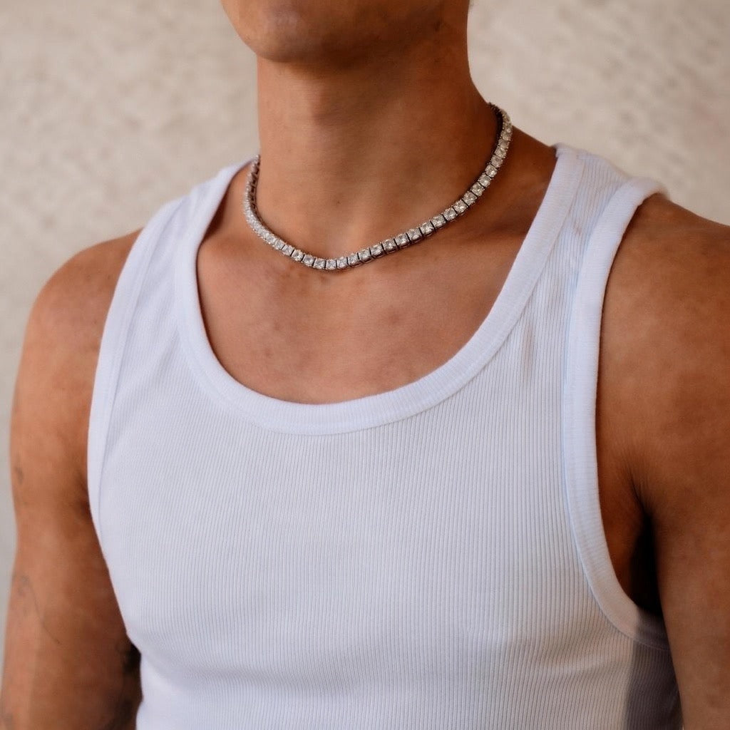 DIAMOND TENNIS CHAIN | SILVER