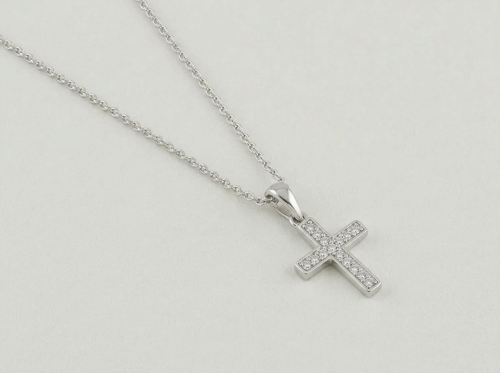 MINIMAL ICED CROSS CHAIN | SILVER