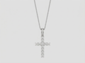 ICED STEEL CROSS CHAIN | SILVER