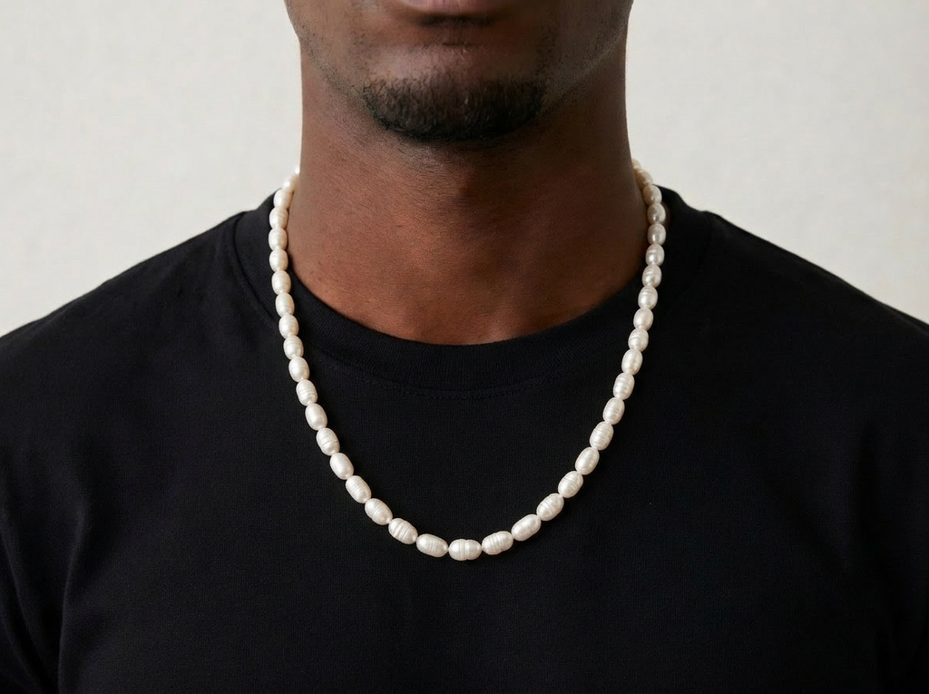 RICE PEARL CHAIN | WHITE