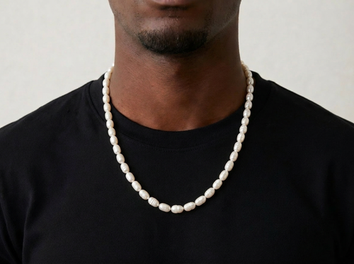 RICE PEARL CHAIN | WHITE