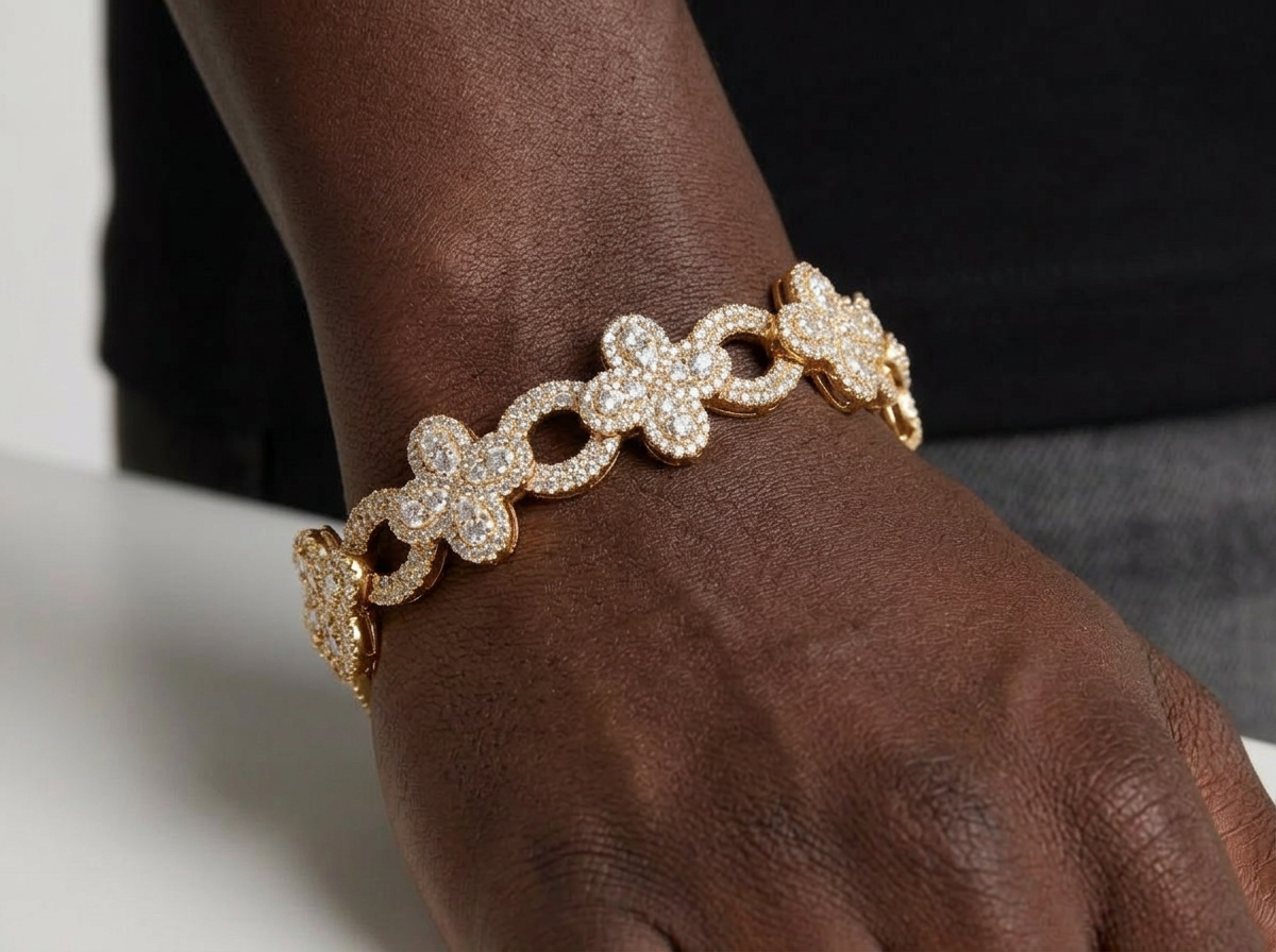 ICED MARQUISE BRACELET | GOLD