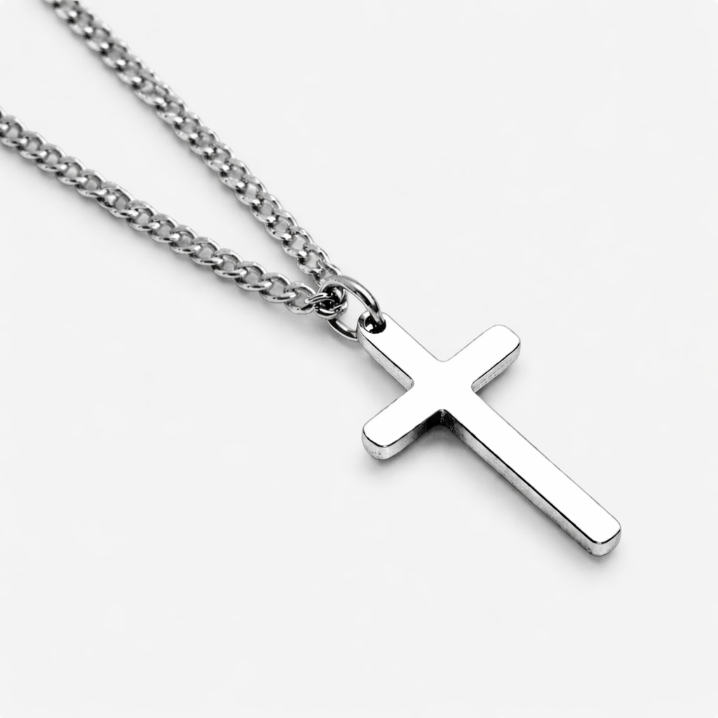 MINIMAL CROSS CHAIN | SILVER