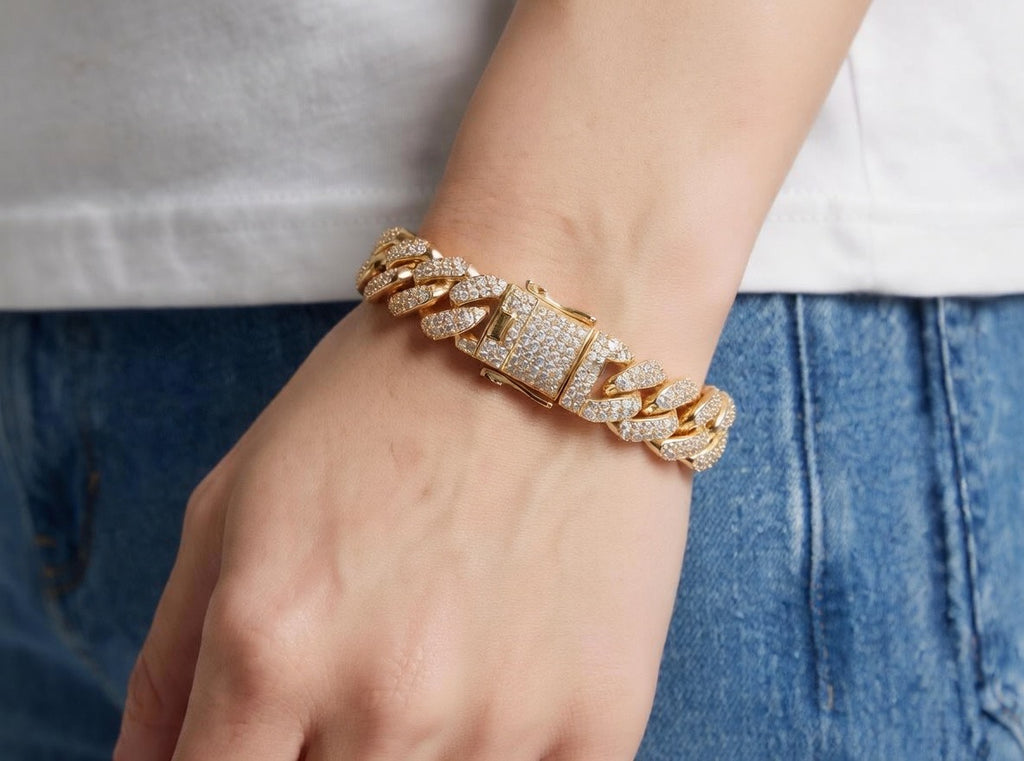 ICED CUBAN BRACELET | GOLD