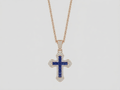ICED GOLD CROSS CHAIN | BLUE