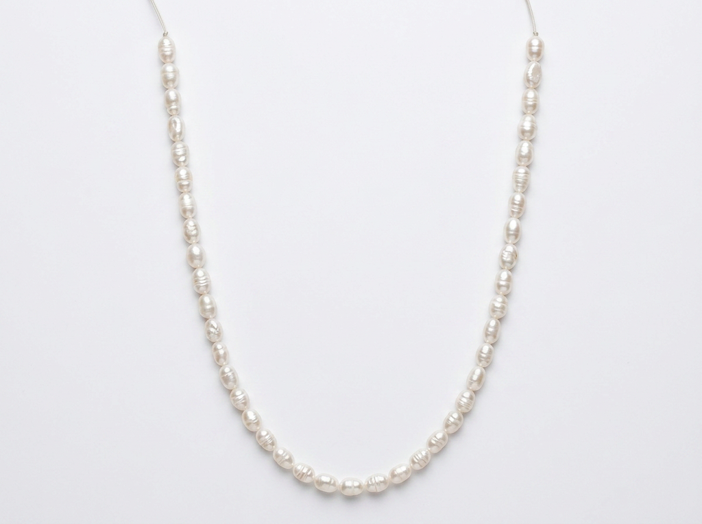 RICE PEARL CHAIN | WHITE