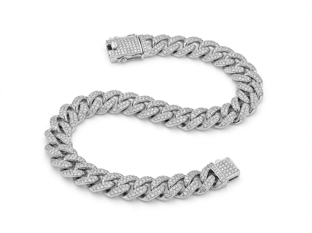 ICED CUBAN BRACELET | SILVER