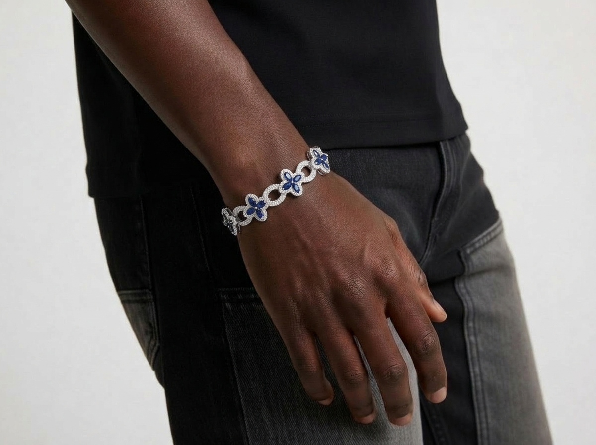 ICED MARQUISE BRACELET | BLUE