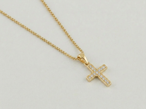 MINIMAL ICED CROSS CHAIN | GOLD