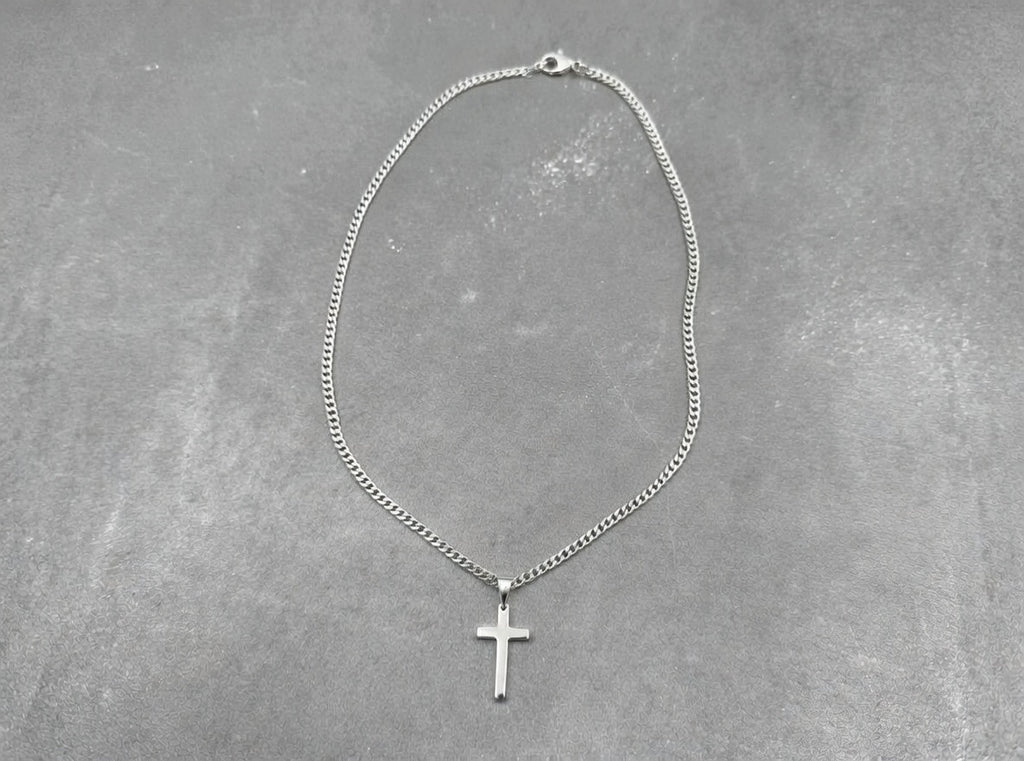 MINIMAL CROSS CHAIN | SILVER
