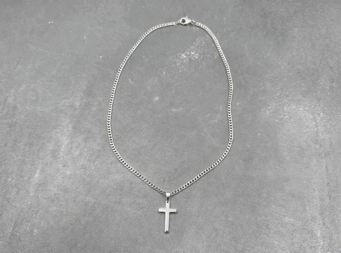 MINIMAL CROSS CHAIN | SILVER