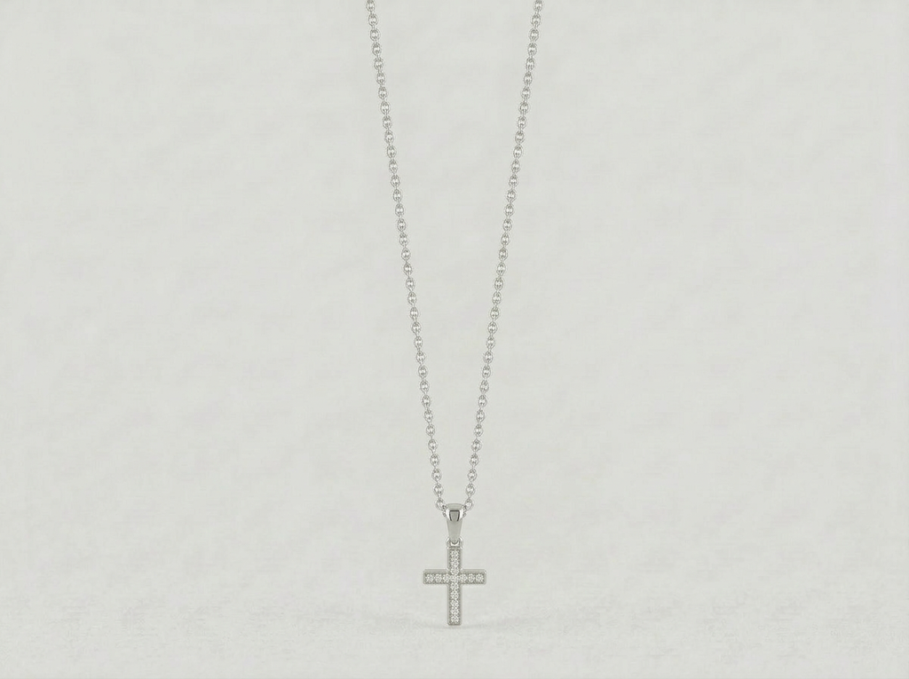 MINIMAL ICED CROSS CHAIN | SILVER