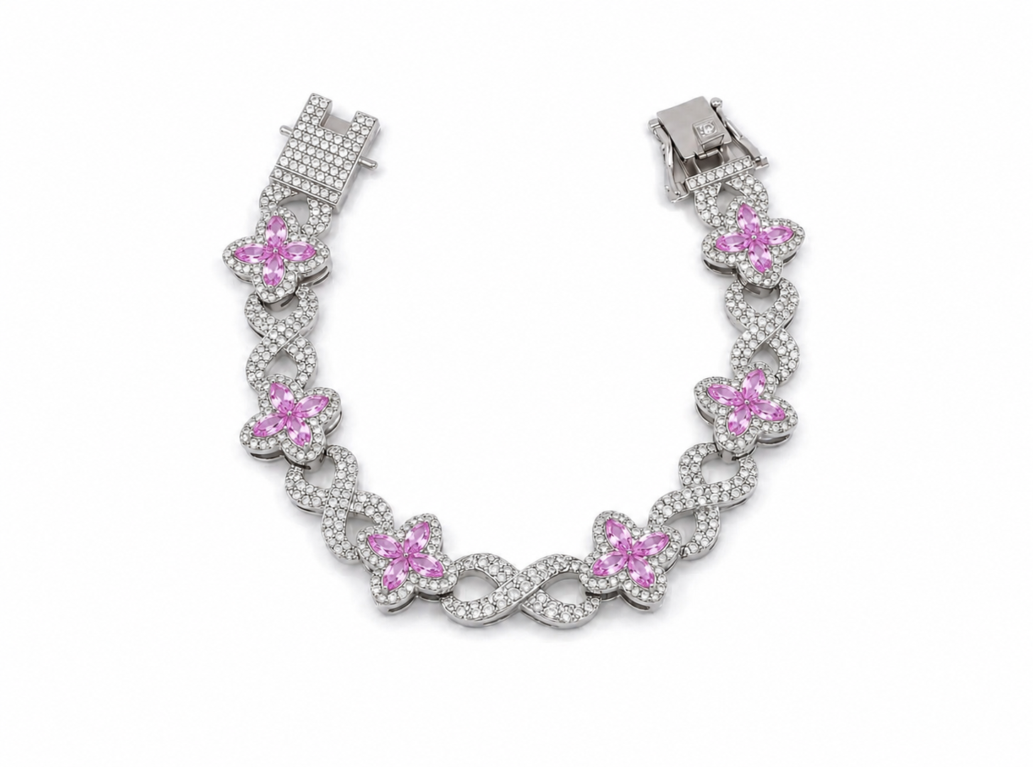 ICED MARQUISE BRACELET | PINK