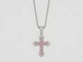 ICED CROSS CHAIN | PINK