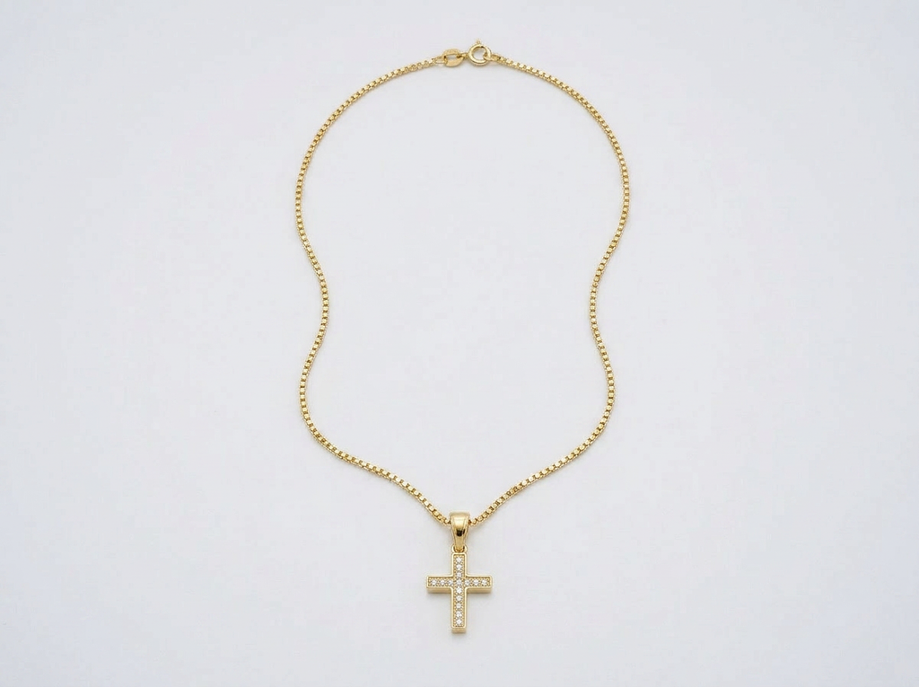 MINIMAL ICED CROSS CHAIN | GOLD