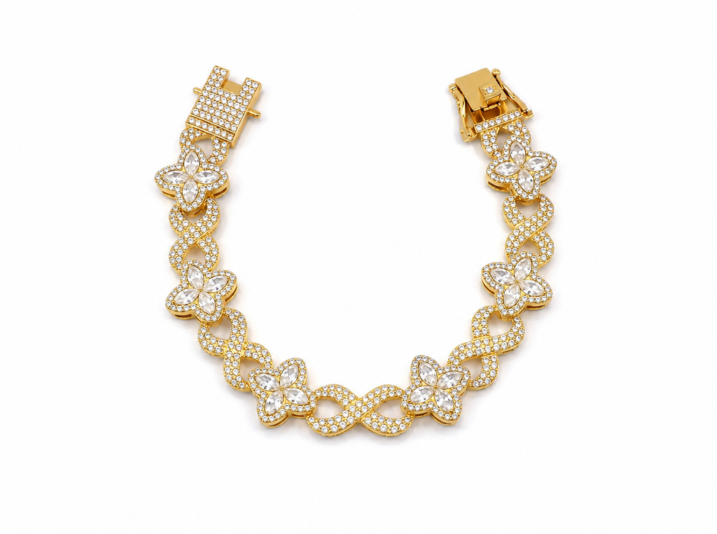 ICED MARQUISE BRACELET | GOLD