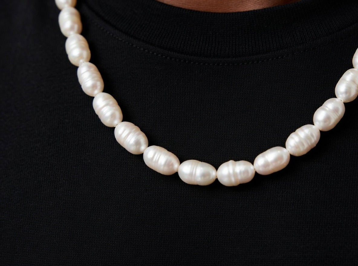 RICE PEARL CHAIN | WHITE