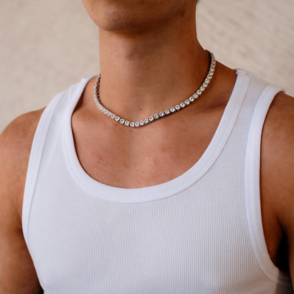 DIAMOND TENNIS CHAIN | SILVER