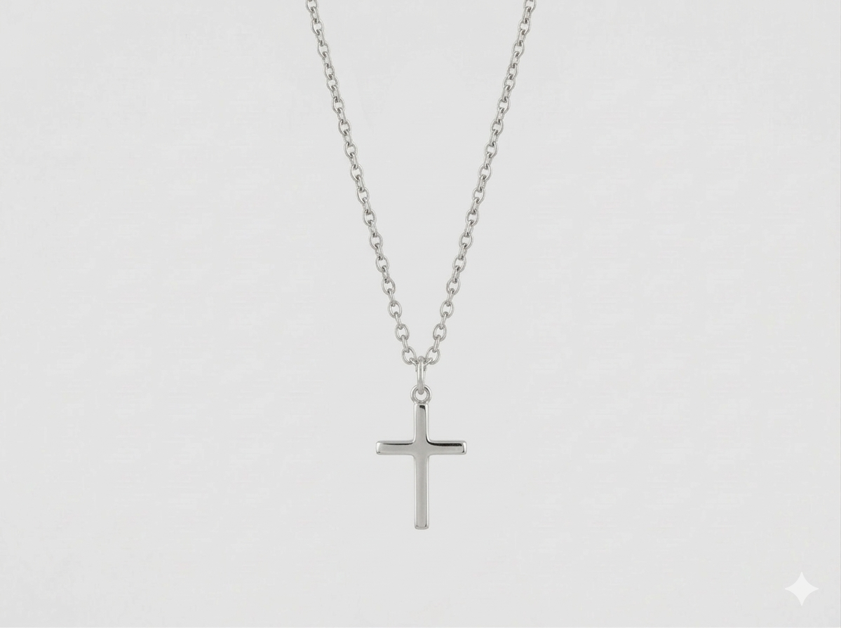 MINIMAL CROSS CHAIN | SILVER