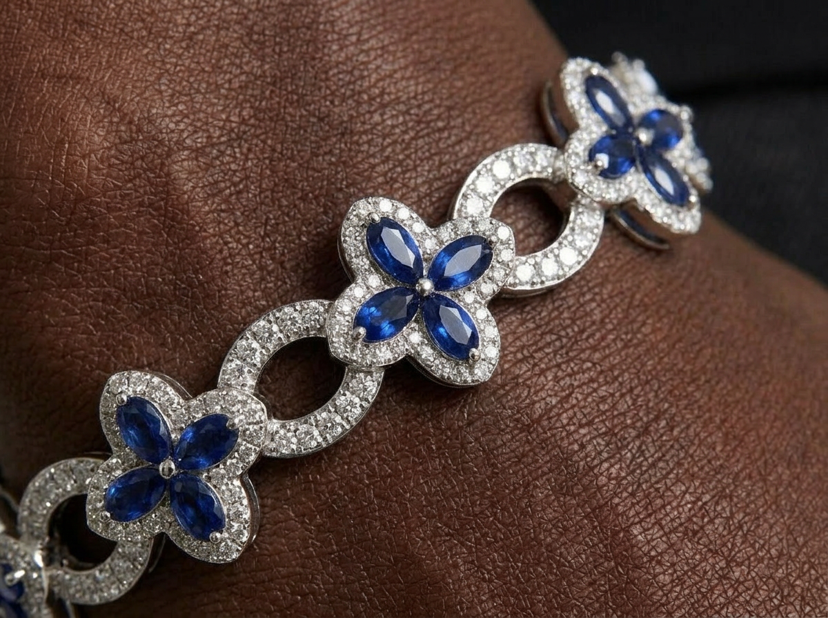 ICED MARQUISE BRACELET | BLUE