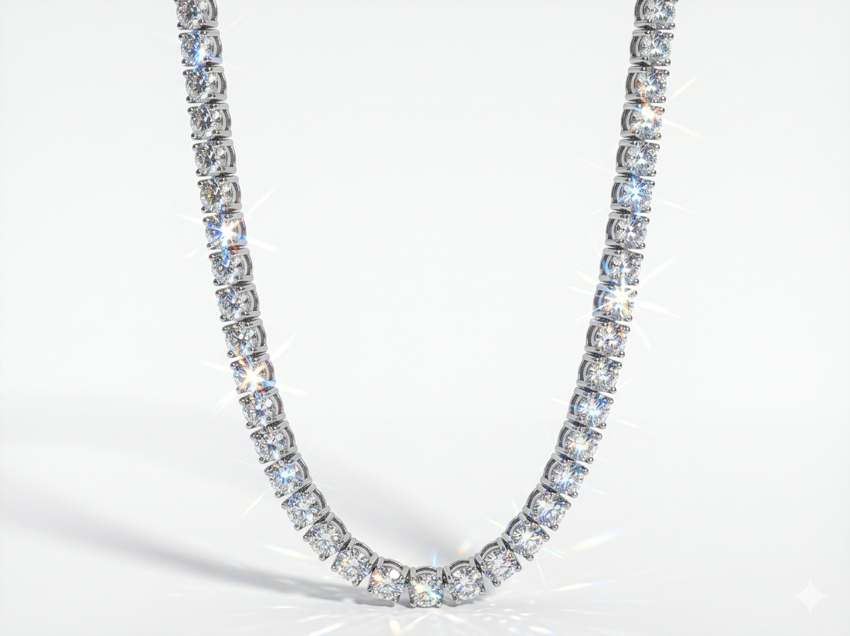 DIAMOND TENNIS CHAIN | SILVER